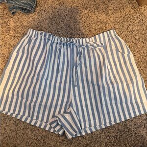 SHEIN Striped Blue and White Women's Shorts